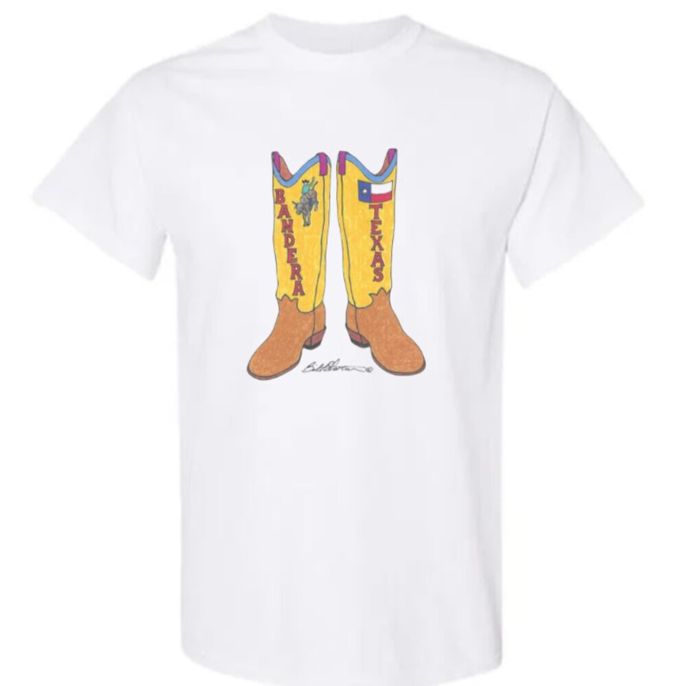 Bill Stevens Art Bandera Texas Boot Tee
